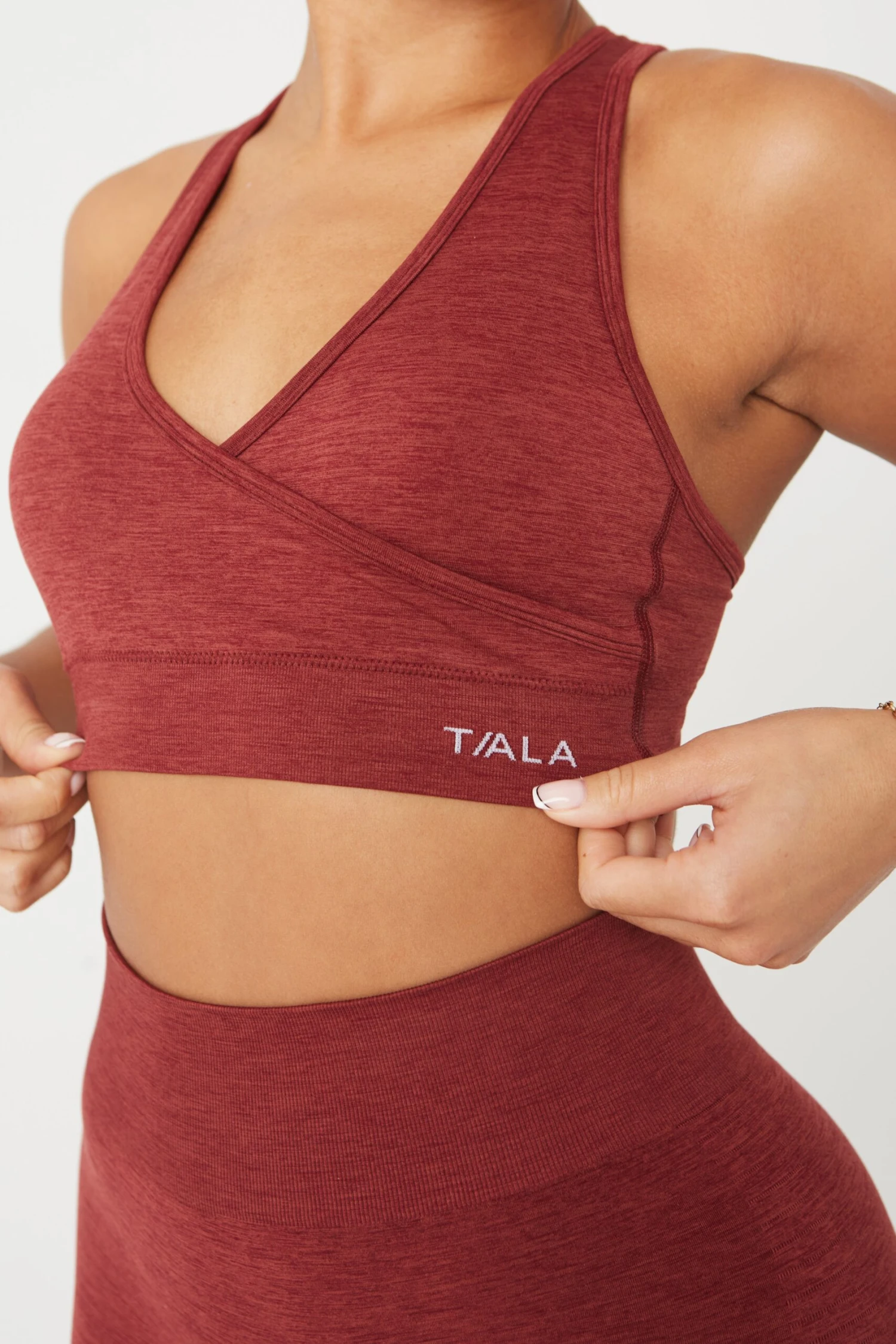Tala SCULPT SEAMLESS WRAP SPORTS BRA - OXBLOOD RED MARL 1 Tala SCULPT SEAMLESS WRAP SPORTS BRA - OXBLOOD RED MARL