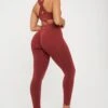 Tala SCULPT SEAMLESS SCRUNCH LEGGING - OXBLOOD RED MARL