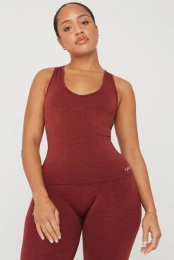Tala SCULPT SEAMLESS RACERBACK VEST - OXBLOOD RED MARL