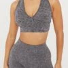 Tala SCULPT SEAMLESS WRAP SPORTS BRA - CHARCOAL MARL