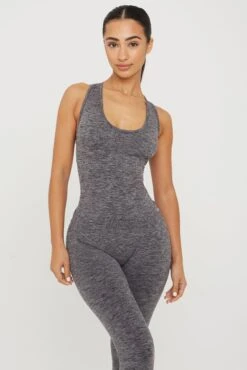 Tala SCULPT SEAMLESS RACERBACK VEST - CHARCOAL MARL