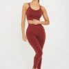 Tala SCULPT SEAMLESS STRAPPY SPORTS BRA - OXBLOOD RED MARL