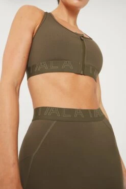 Tala FORMTECH ZIP FRONT SPORTS BRA- KHAKI -Sportswear Store 20221116 Tala 09 042copy