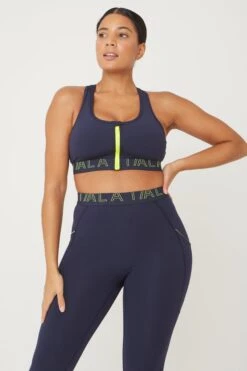 Tala FORMTECH ZIP FRONT SPORTS BRA- NAVY