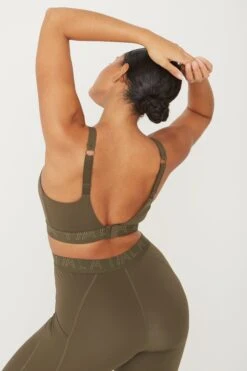 Tala FORMTECH HIGH NECK MULTIWAY SPORTS BRA - KHAKI -Sportswear Store 20221116 Tala 21 044copy