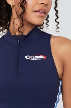 FILA X TALA STRIPE ZIP SPORTS BRA - NAVY -Sportswear Store 211022 TALA Fila Ecom 01 00721