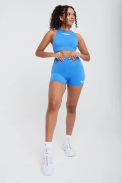FILA X TALA SKINLUXE HIGH WAISTED CYCLING SHORTS - PALACE BLUE