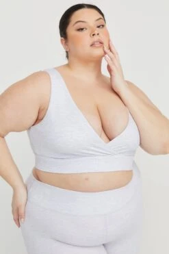 Tala DAYFLEX V NECK SPORTS BRA - GREY MARL