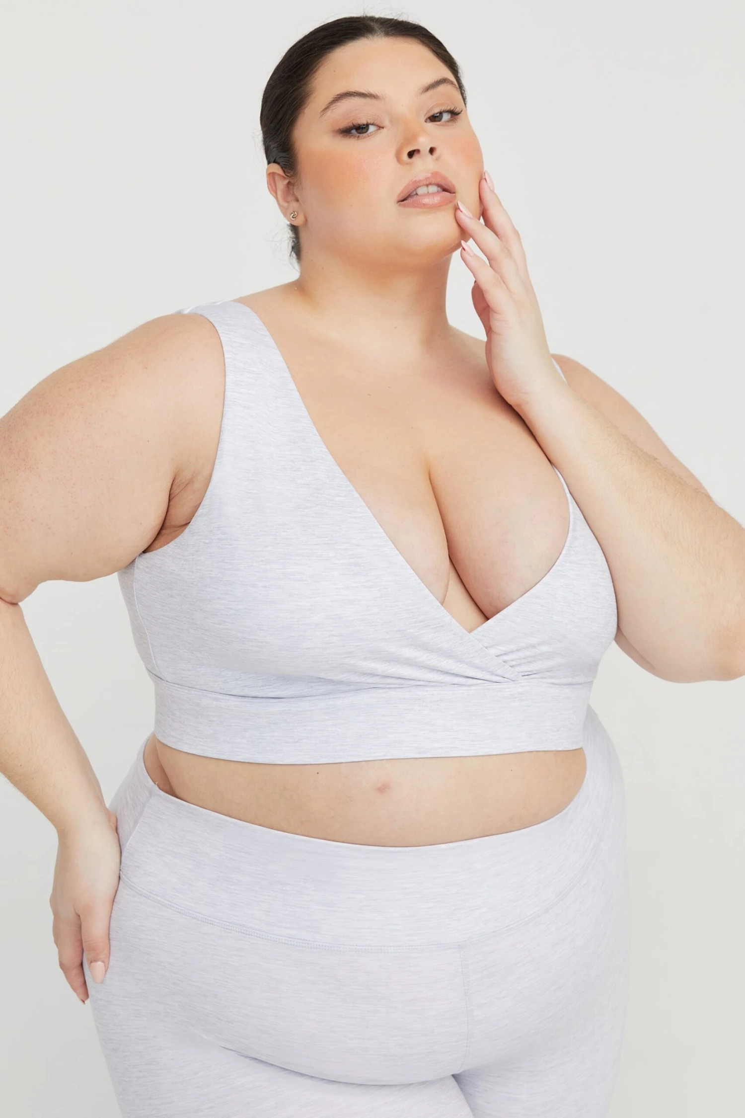 Tala DAYFLEX V NECK SPORTS BRA - GREY MARL 1 Tala DAYFLEX V NECK SPORTS BRA - GREY MARL