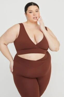 Tala DAYFLEX V NECK SPORTS BRA - WALNUT