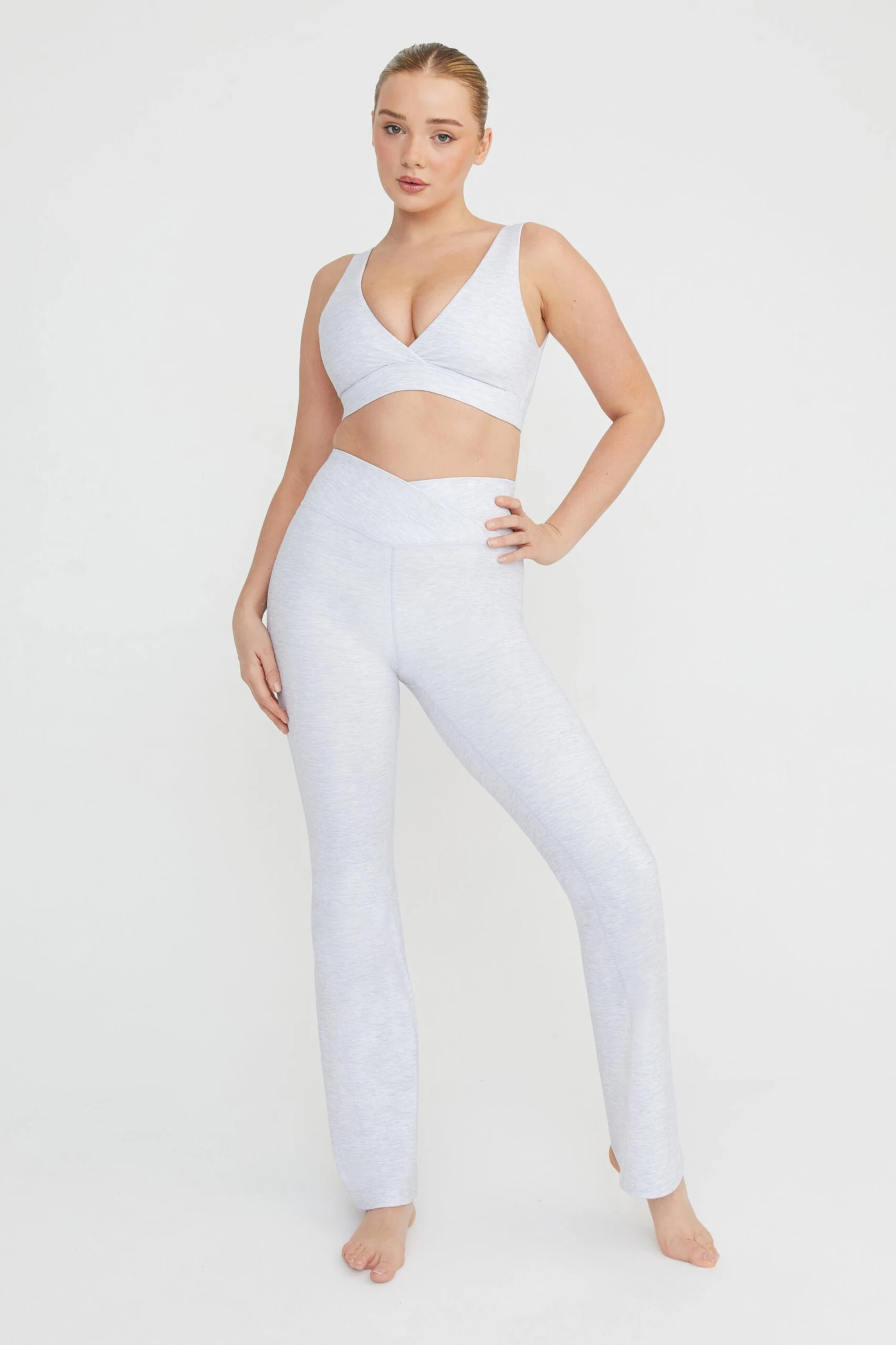 Tala DAYFLEX V NECK SPORTS BRA - GREY MARL 2 Tala DAYFLEX V NECK SPORTS BRA - GREY MARL - Image 2