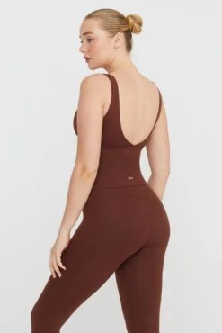 Tala DAYFLEX BUILT-IN SUPPORT V NECK VEST - WALNUT -Sportswear Store 230216 Tala SHOT 16 1028