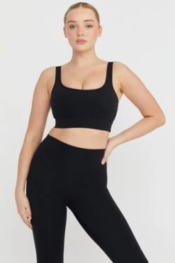 Tala DAYFLEX SQUARE NECK SPORTS BRA - SHADOW BLACK