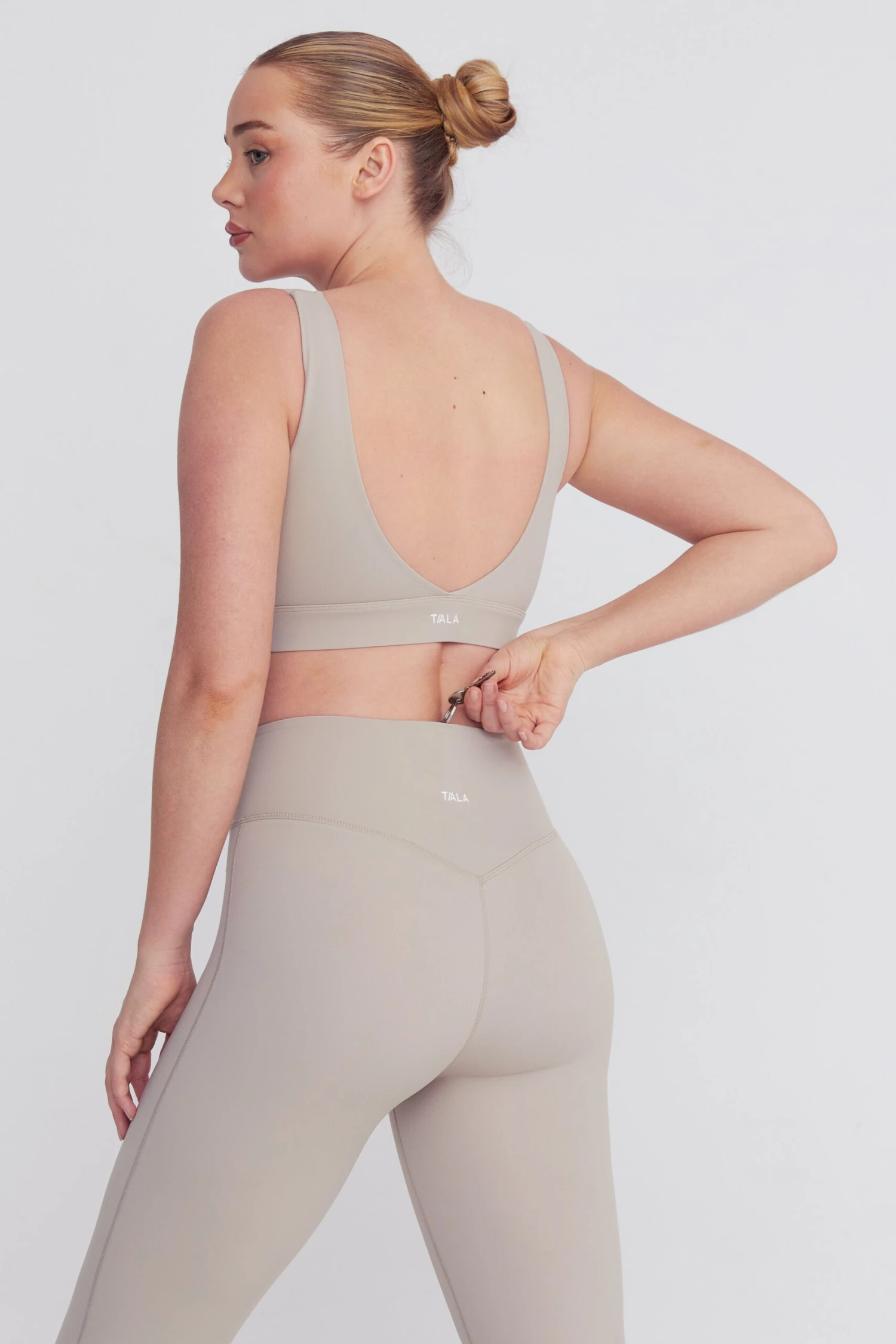 Tala DAYFLEX WRAP HIGH WAISTED FLARED YOGA PANT - LATTE 4 Tala DAYFLEX WRAP HIGH WAISTED FLARED YOGA PANT - LATTE - Image 4