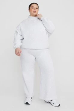 Tala OFF DUTY MOCK NECK CLUB SWEATSHIRT- GREY MARL