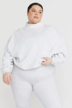 Tala OFF DUTY MOCK NECK CLUB SWEATSHIRT- GREY MARL -Sportswear Store 230216 Tala SHOT 32 2004