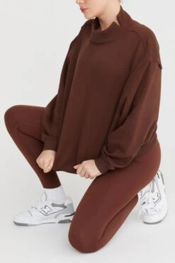 Tala OFF DUTY MOCK NECK CLUB SWEATSHIRT- WALNUT -Sportswear Store 230216 Tala SHOT 33 2063