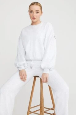 Tala OFF DUTY BLOUSON SLEEVE CLUB SWEATSHIRT - GREY MARL -Sportswear Store 230216 Tala SHOT 36 2163