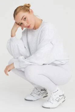 Tala OFF DUTY BLOUSON SLEEVE CLUB SWEATSHIRT - GREY MARL -Sportswear Store 230216 Tala SHOT 36 2193