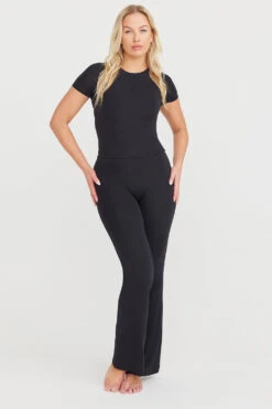 Tala 365 FLARED TROUSERS - SHADOW BLACK -Sportswear Store 230317 365 02 Black TShirt 172copy