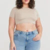 Tala 365 SHORT SLEEVE CROP T-SHIRT - SAND