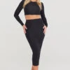 Tala 365 BODYCON MIDI SKIRT - SHADOW BLACK