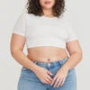 Tala 365 SHORT SLEEVE CROP T-SHIRT - COCONUT MILK