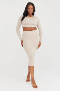 Tala 365 BODYCON MIDI SKIRT - SAND -Sportswear Store 230317 365 39 Sand Longsleeve Skirt 1658