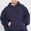 Tala CLUB OVERSIZED HOODIE WITH EMBROIDERED LOGO - NAVY