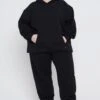 Tala CLUB OVERSIZED HOODIE WITH EMBROIDERED LOGO - BLACK
