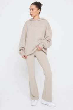 Tala CLUB OVERSIZED HOODIE WITH EMBROIDERED LOGO - LATTE