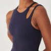 Tala SKINLUXE BUILT-IN SUPPORT CUT OUT SHOULDER VEST - NAVY