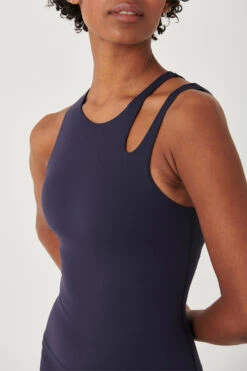 Tala SKINLUXE BUILT-IN SUPPORT CUT OUT SHOULDER VEST - NAVY