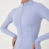 Tala SKINLUXE ZIP THROUGH RUNNING TOP - CORNFLOWER BLUE