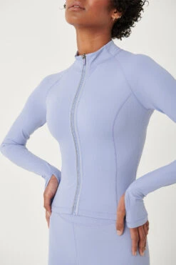 Tala SKINLUXE ZIP THROUGH RUNNING TOP - CORNFLOWER BLUE