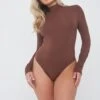 Tala 365 MOCK NECK LONG SLEEVE BODYSUIT - CHOCOLATE
