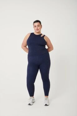 Tala SKINLUXE BUILT-IN SUPPORT CUT OUT SHOULDER VEST - NAVY PRINT