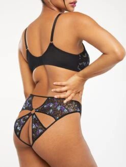 Butterfly Wings Lace & Mesh Crotchless Knickers