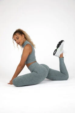 Tala SCULPT SEAMLESS SCRUNCH LEGGING - SLATE GREEN MARL -Sportswear Store GREENLEGGINGS 3 1