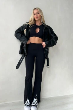 Tala DAYFLEX CUT OUT CENTRE BRA - SHADOW BLACK -Sportswear Store KEYHOLE BRA