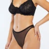Mesh Crotchless High-Leg Bikini