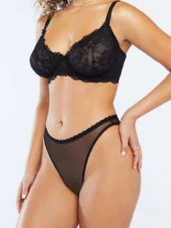 Mesh Crotchless High-Leg Bikini