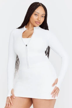 Tala SKINLUXE ZIP THROUGH RUNNING TOP - COCONUT MILK -Sportswear Store SKINLUX 04 WHITE BBL JACKET 275