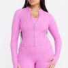 Tala SKINLUXE ZIP THROUGH RUNNING TOP - BUBBLEGUM