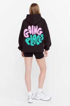 Tala GOING PLACES OVERSIZED CLUB HOODIE - BLACK