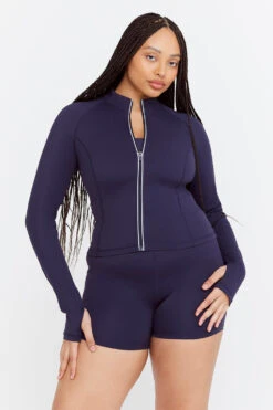 Tala SKINLUXE ZIP THROUGH RUNNING TOP - NAVY -Sportswear Store SKINLUX 29 NAVY BBL JACKET 1987