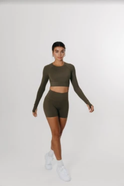 Tala SKINLUXE HIGH WAISTED CYCLING SHORTS - KHAKI