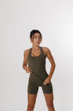 Tala SKINLUXE BUILT-IN SUPPORT RACERBACK VEST - KHAKI