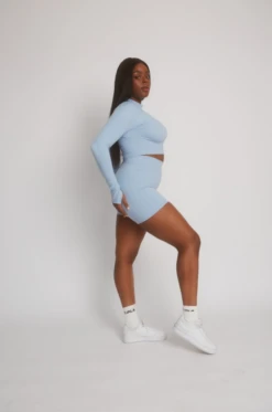 Tala DAYFLEX MOCK NECK CROP LONG SLEEVE TOP - ICE BLUE -Sportswear Store Screenshot2022 03 02at10.46.46