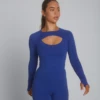 Tala SKINLUXE CUT OUT LONG SLEEVE TOP - COBALT BLUE